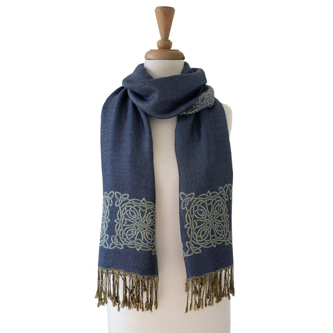 Celtic Knot Scarf - Denim