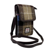 Harris Tweed Mini Cross Body Bag - Blue/Brown Check