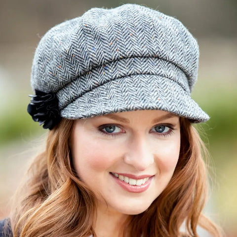 Newsboy Hat - Grey Herringbone