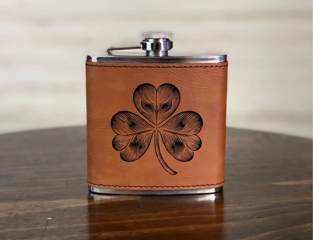 Shamrock Flask - Rawhide