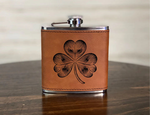 Shamrock Flask - Rawhide