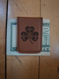 Shamrock Leatherette Money Clip - 2 Colors Available
