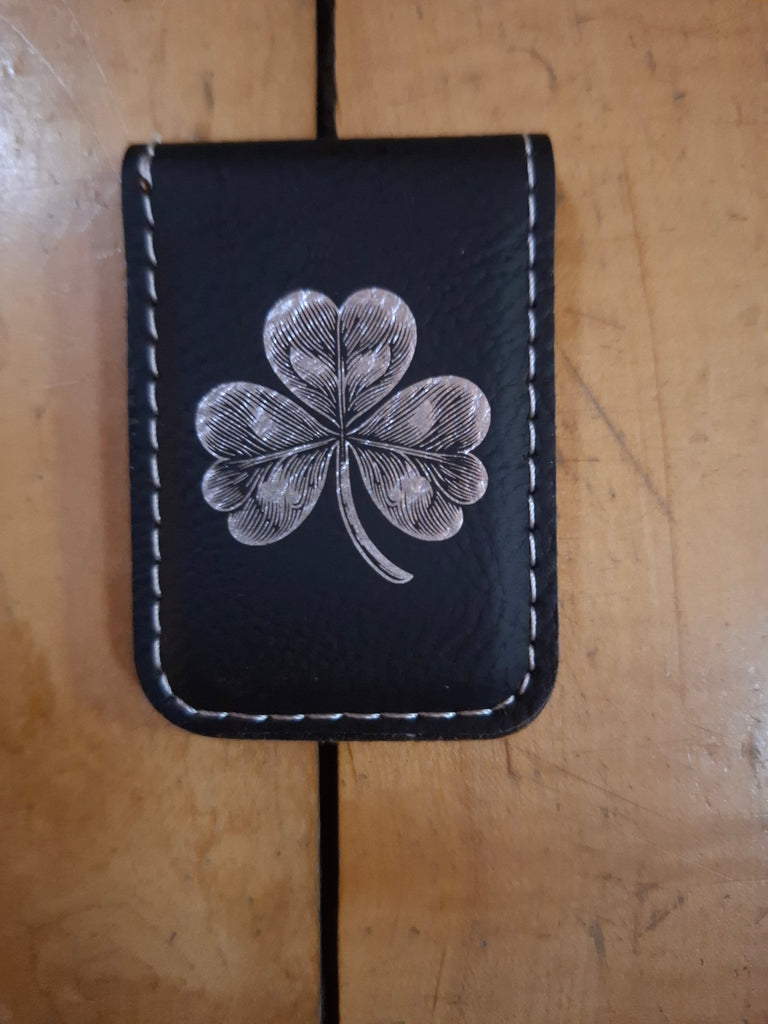 Shamrock Leatherette Money Clip - 2 Colors Available