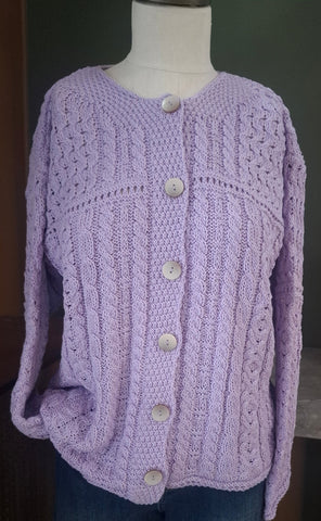 Cotton Cardigan - Lilac (Aubretia)