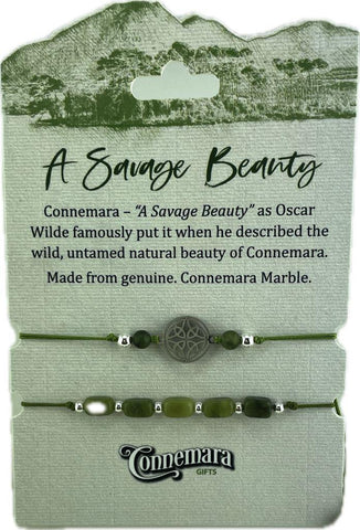 Corded Connemara Marble & Celtic Knot Bracelet Set
