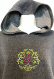 Embroidered Sweatshirt Poncho