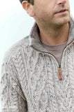 Curracloe 1/4 Zip with Tweed Patch