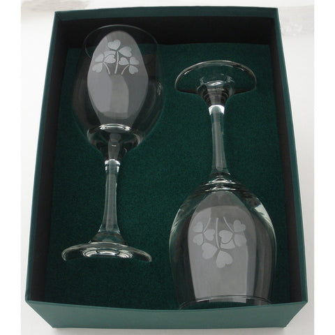 Shamrock Wine Glass Set