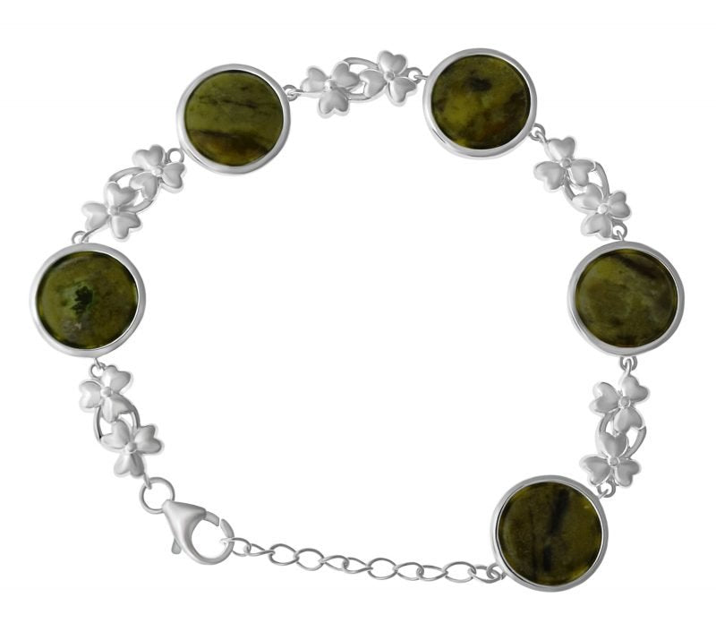 Connemara Marble Shamrock Link Bracelet