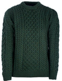 Traditional Aran Pullover - Green