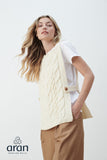 Aran Button Slip Over Vest