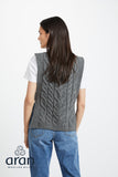Aran Button Slip Over Vest