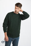 Traditional Aran Pullover - Green