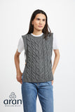 Aran Button Slip Over Vest