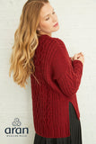 Vented Box Sweater w/Trellis Stitch