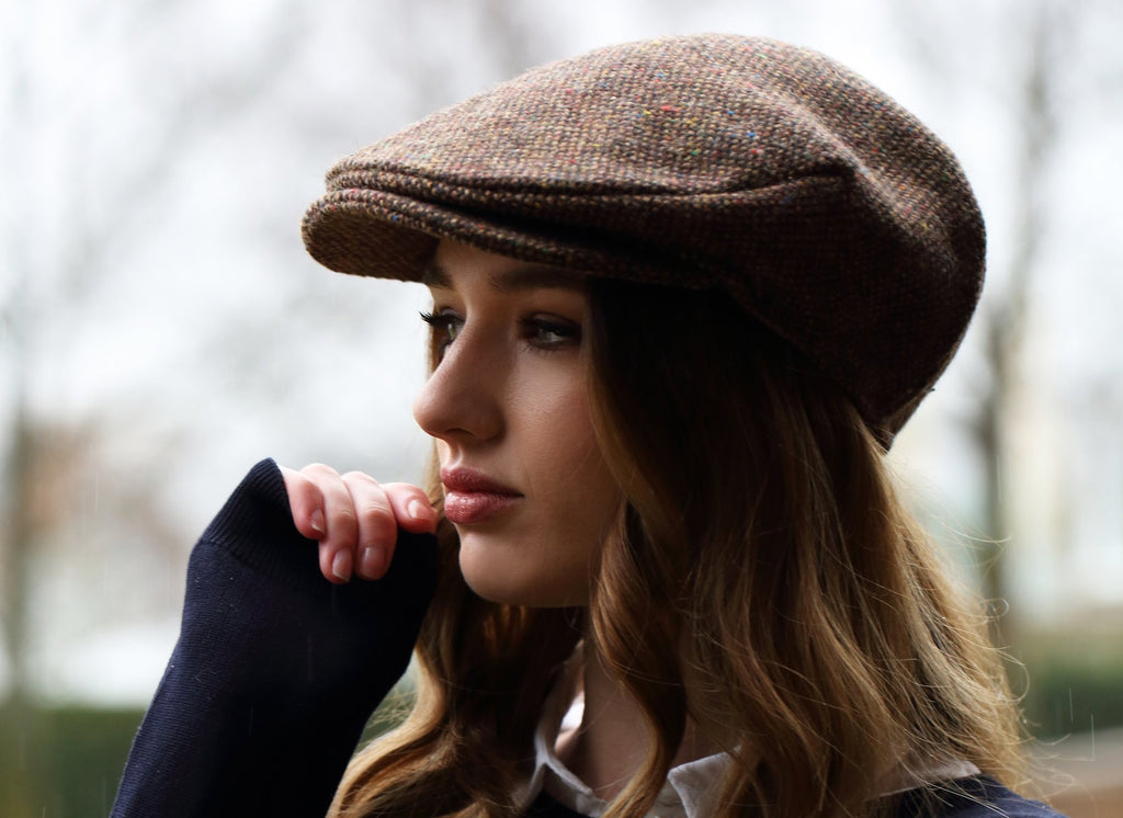 Salt & Pepper Brown Tweed Flatcap