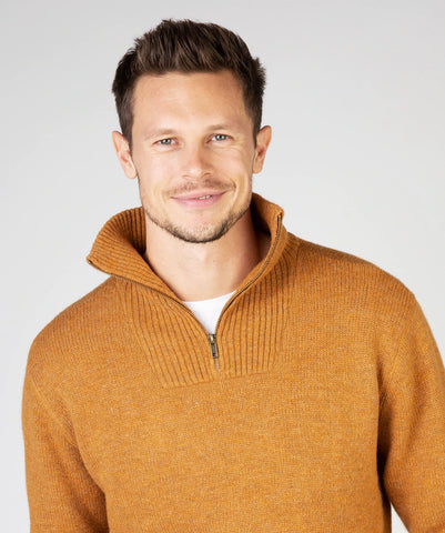 Zip Neck Pullover - Warm Sand - CLEARANCE