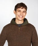 Zip Neck Pullover - Earth Brown