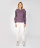 Lambay Lattice Cable Aran Sweater - Warm Lavender - CLEARANCE