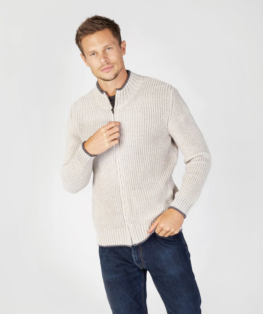 Rockbrook Zipper Cardigan - Silver Marl