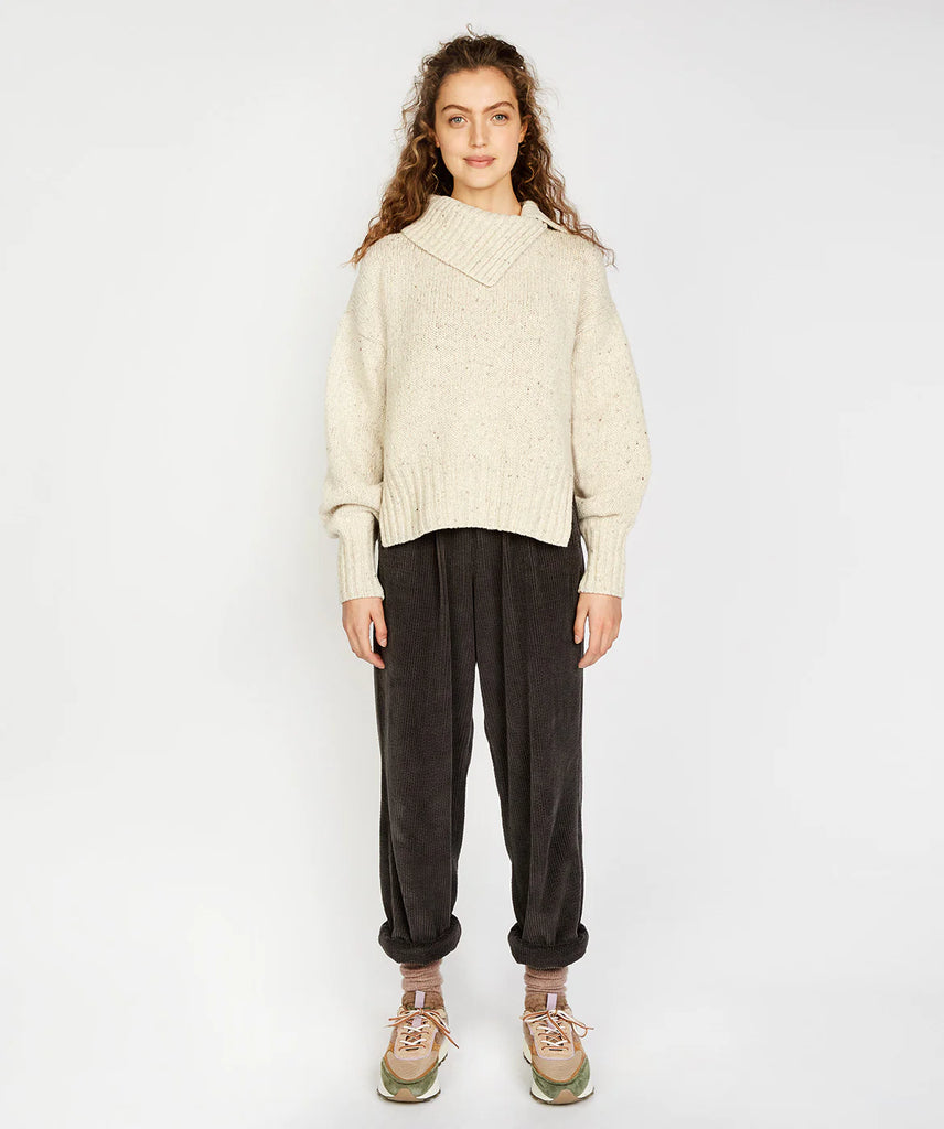 Wilde Slouchy Funnel Neck Sweater - Chalk