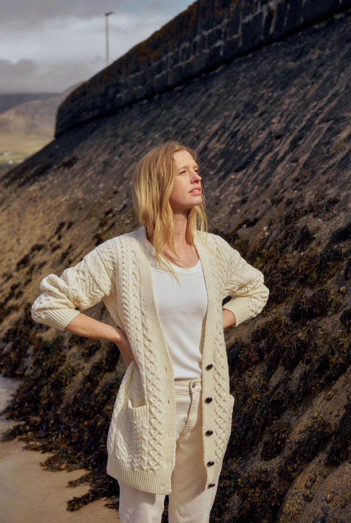 Cable boyfriend cardigan clearance