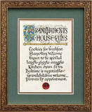 Grandparents House Rules Framed Print