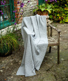 Moss Textured Throw - Pearl Grey