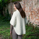 Funnel Neck Poncho Jacket - Cream