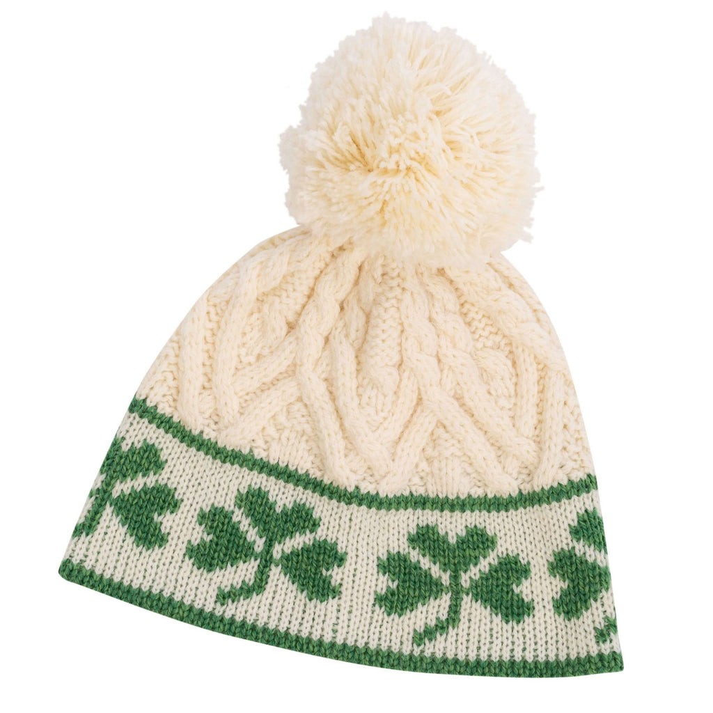 Shamrock Bobble Hat - Cream