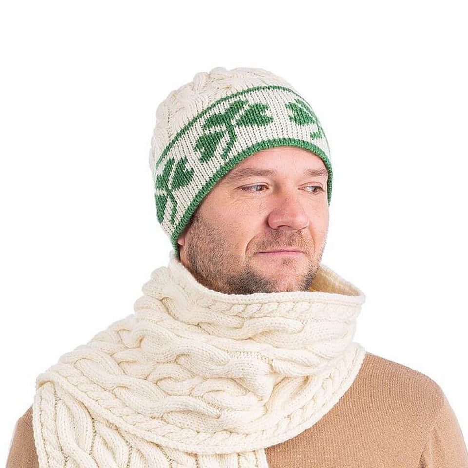 Shamrock Knit Hat - Cream