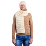 Cable Knit Scarf - Cream