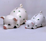 Piggy Bank with Shamrocks (2 Sizes)