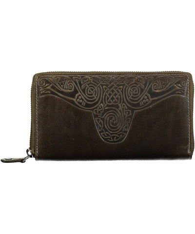 The Irish Boutique-Tri Fold Leather Celtic Black Wallet