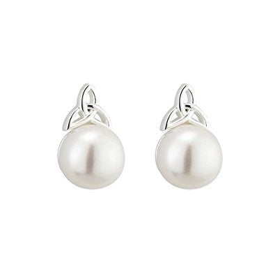 Trinity Knot Pearl Earrings