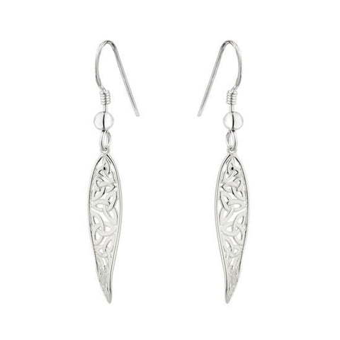 Long Trinity Knot Twist Earrings