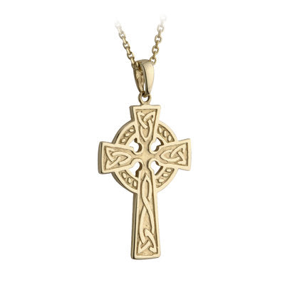 Double Sided Celtic Cross Pendant - 10K