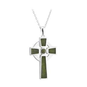 Simple Connemara Marble Celtic Cross