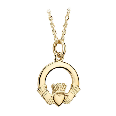 14K Medium Claddagh Pendant