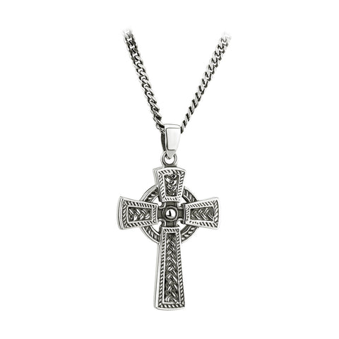 Silver Oxidized Celtic Cross