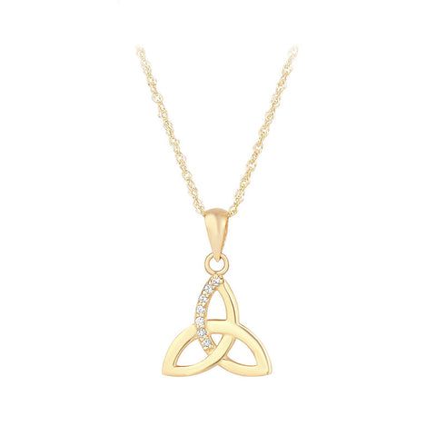 10K Gold CZ Trinity Knot Pendant