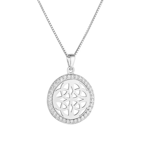 Silver CZ Celtic Knot Pendant