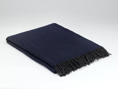 Slate Navy Herringbone Throw