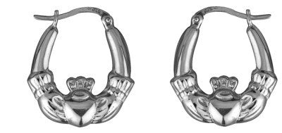 Claddagh Hoop Earrings - Medium