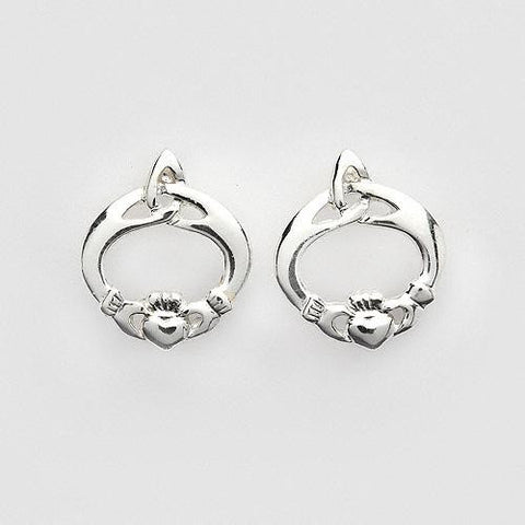 Claddagh &amp; Trinity Knot Earrings - Sterling Silver