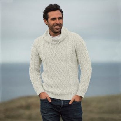 Aran Sweatshirt Collared Pullover