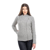 Cable Knit Side Zip Cardi w/Pockets