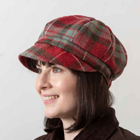 Ladies Newsboy Hat - Red Frazier