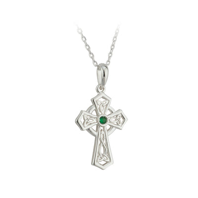 Silver Trinity Knot Cross Pendant