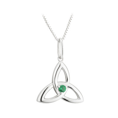 Green Crystal Trinity Knot Pendant